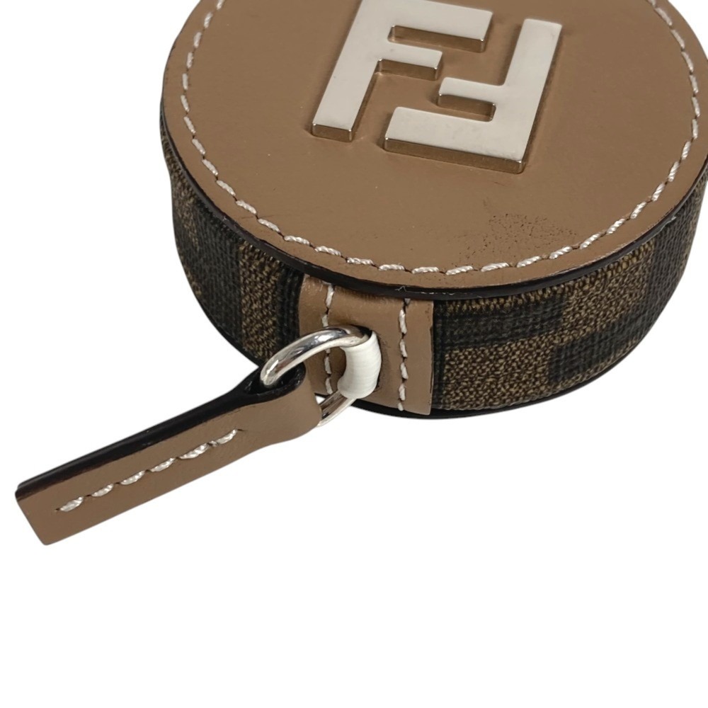 FENDI Zucca FF Logo Measuring Tape Scale Accessory Bag Charm Keychain Leather... - Picture 5 of 7